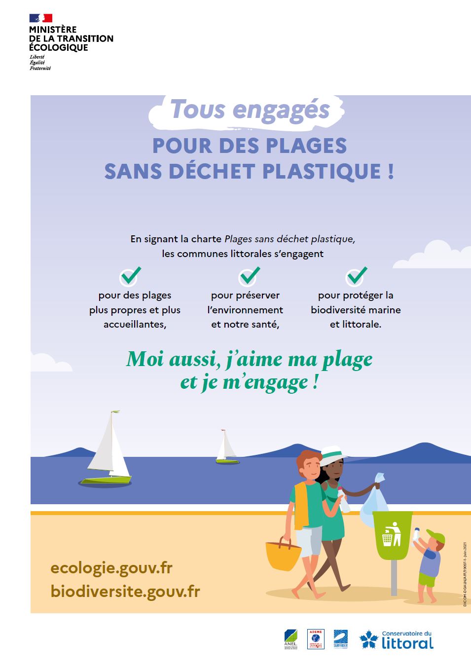 Kit de communication charte Plages sans déchet plastique