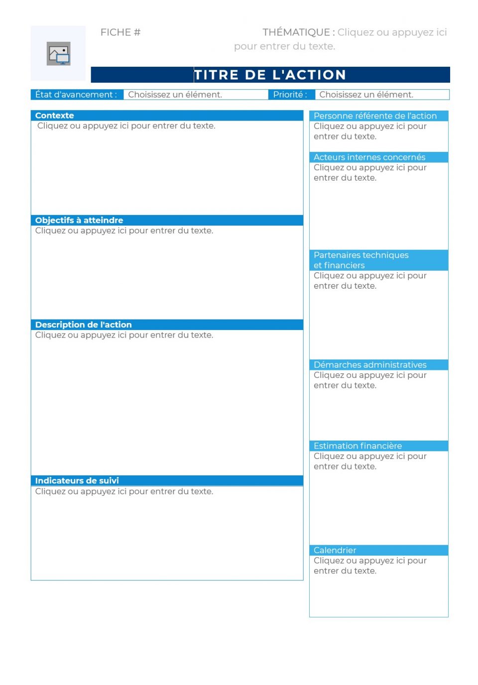 Fiche-actions pour plan d'actions