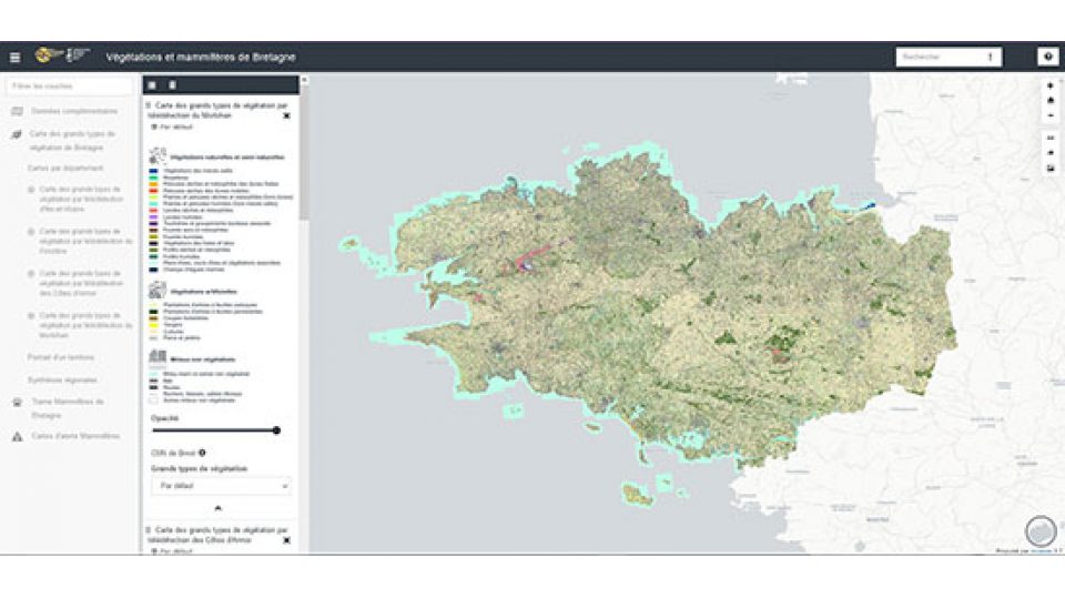 Cartographie des grands types de végétation